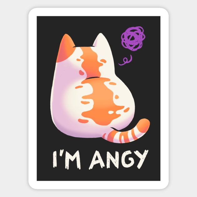 No Talk Me Im Angy // Angry Kitty Meme, Fluffy, Kawaii Sticker by Geekydog